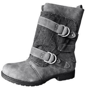 Sugar VeganSuede Sweater Mid-calf Moto WinterBoots